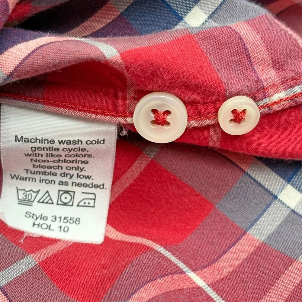 J. Crew Red Plaid‎ 2 Ply Cotton Collared Button Up Shirt